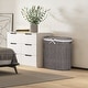preview thumbnail 9 of 26, Seville Classics Handwoven Lidded Oval Double Laundry Hamper, 22.75" W x 13" L x 24" H