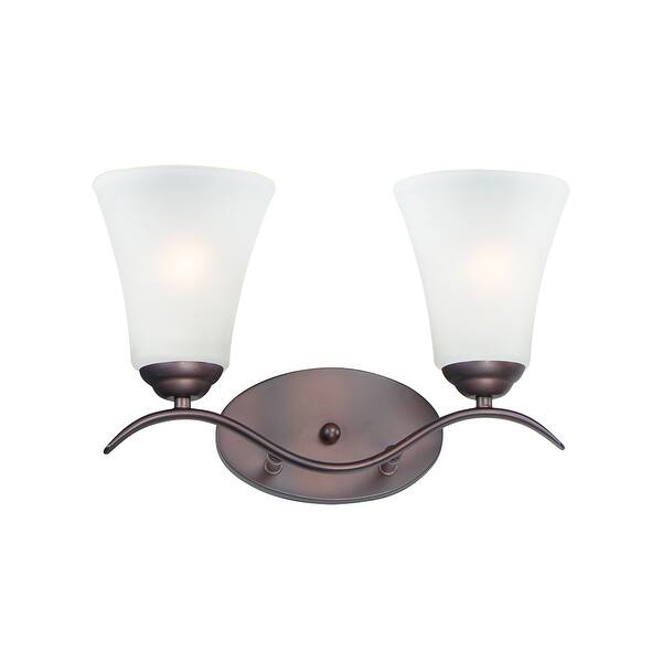 slide 1 of 1, Vital 2-Light 14.5" Wide Oil Rubbed Bronze Vanity Light