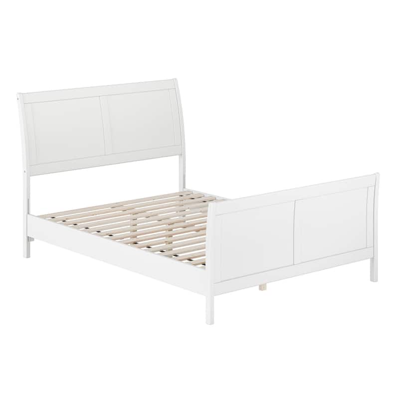 Valencia Solid Wood Low Profile Sleigh Platform Bed with Matching Footboard