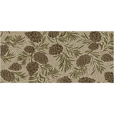 Cozy Cabin Evergreen Nylon Washable Accent Rug - 20"x44"