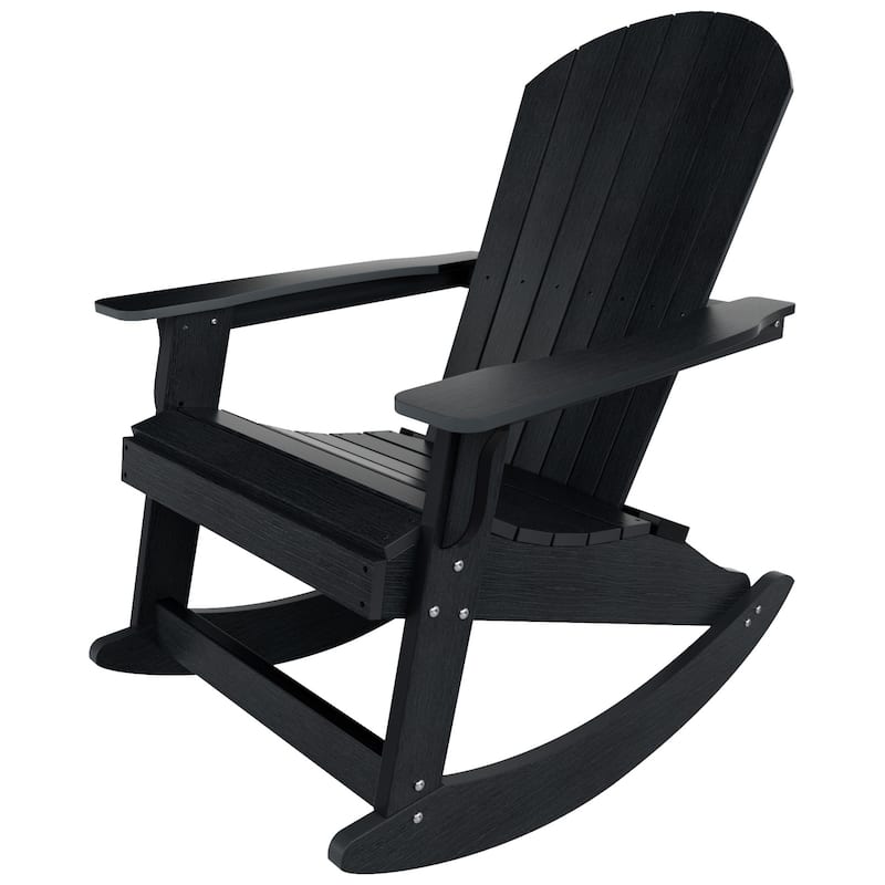 Polytrends Vineyard HIPS Outdoor Eco-Friendly All Weather Seashell Rocking Adirondack Chair