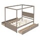 preview thumbnail 22 of 26, Full Size Canopy Platform Bed with 4 Drawers & Support Slats