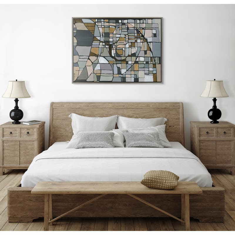 Kate and Laurel Sylvie Deco Nadeau Framed Canvas by Leah Nadeau