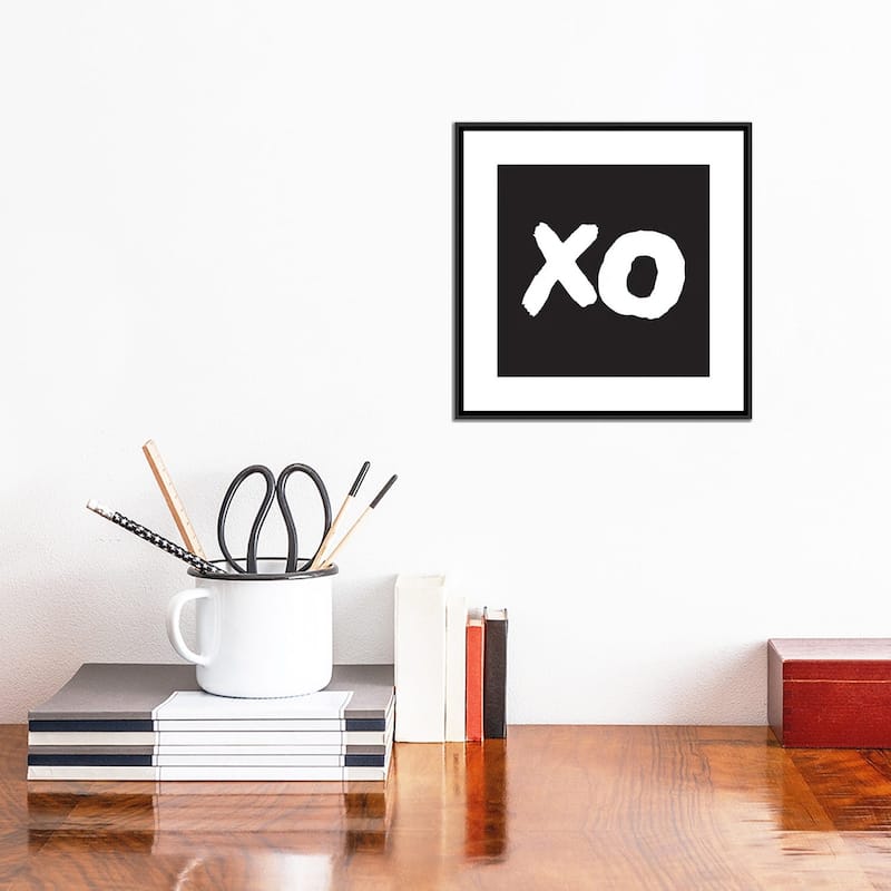 iCanvas "Xo Black Box" by Pixy Paper Framed
