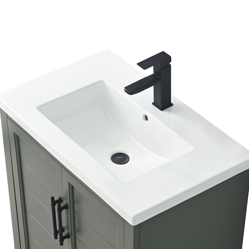 Vanity Art 30" Single Sink Bathroom Vanity with Ceramic Sink & Top
