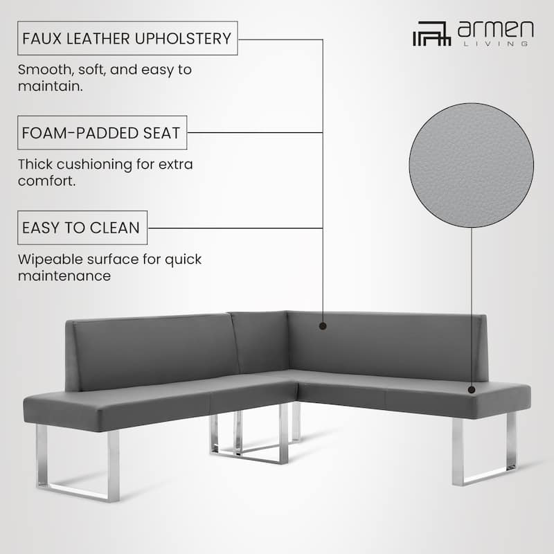 Strick & Bolton Natalia Faux Leather Corner Sofa Dining Bench