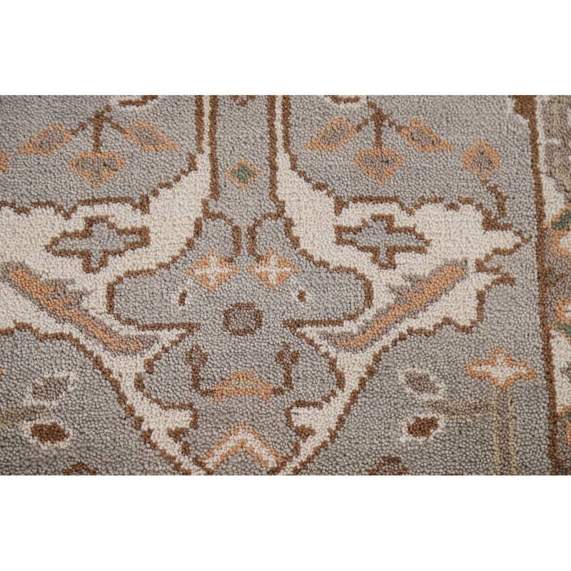 All-Over Oushak Oriental Runner Rug Handmade Wool Carpet - 2'7"x 15'6"