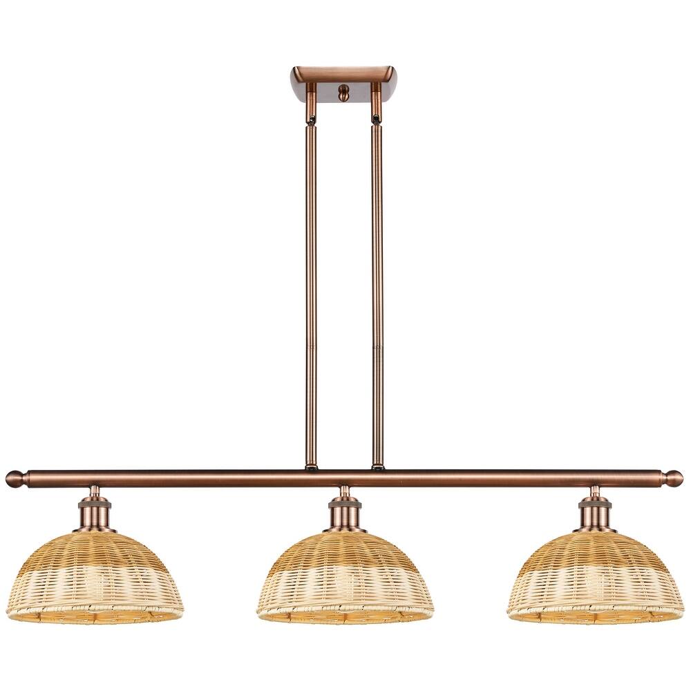 Innovations Lighting Endless Possibilities Ballston - Bristol Natural II - 3 Light 36" Stem Hung Island Light with 9" Shades