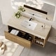 preview thumbnail 55 of 73, 48" Modern Floating Single Bathroom Vanities with Sink, Brown or Natural wood, 2 Drawers