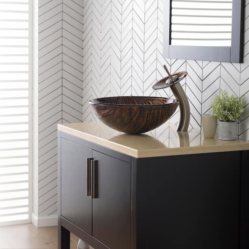 Kraus 17" Gaia Glass Vessel Bathroom Sink Only