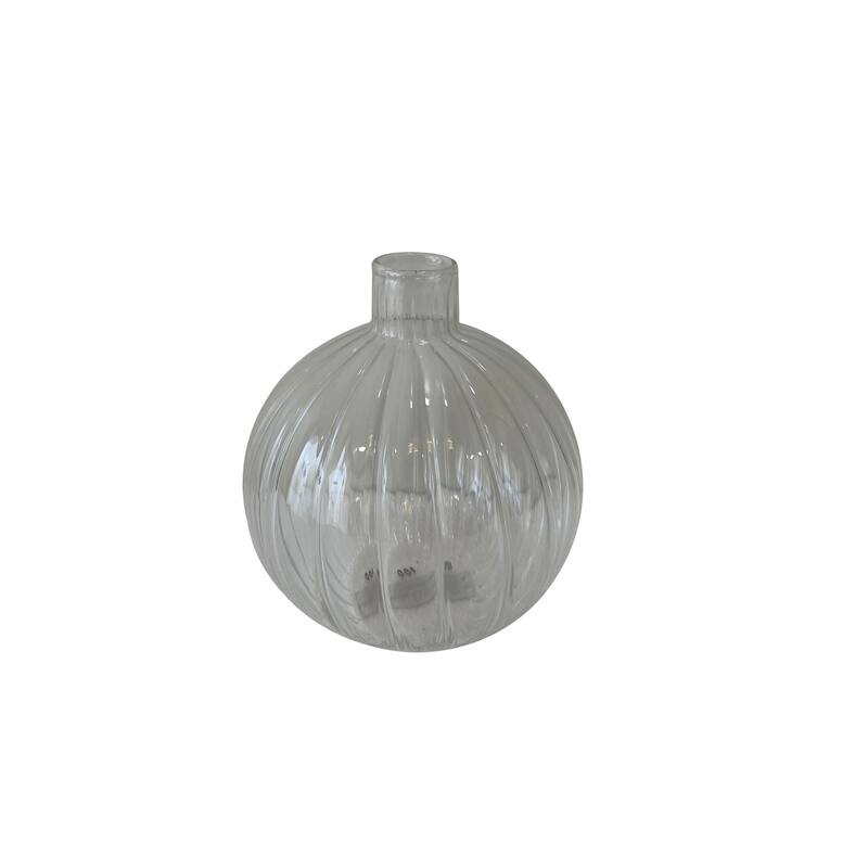 Decorative Clear Glass Bottle/Vase Dia 5" & H 5.5" - CLEAR - CLEAR