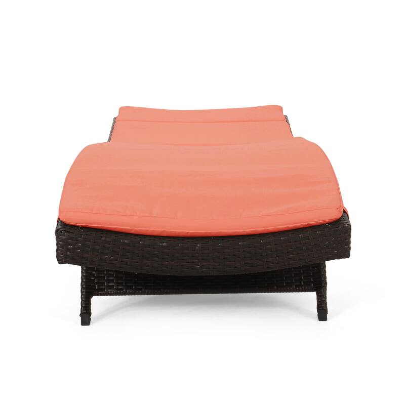 Salem Outdoor Wicker Adjustable Chaise Lounge with Cushion by Christopher Knight Home