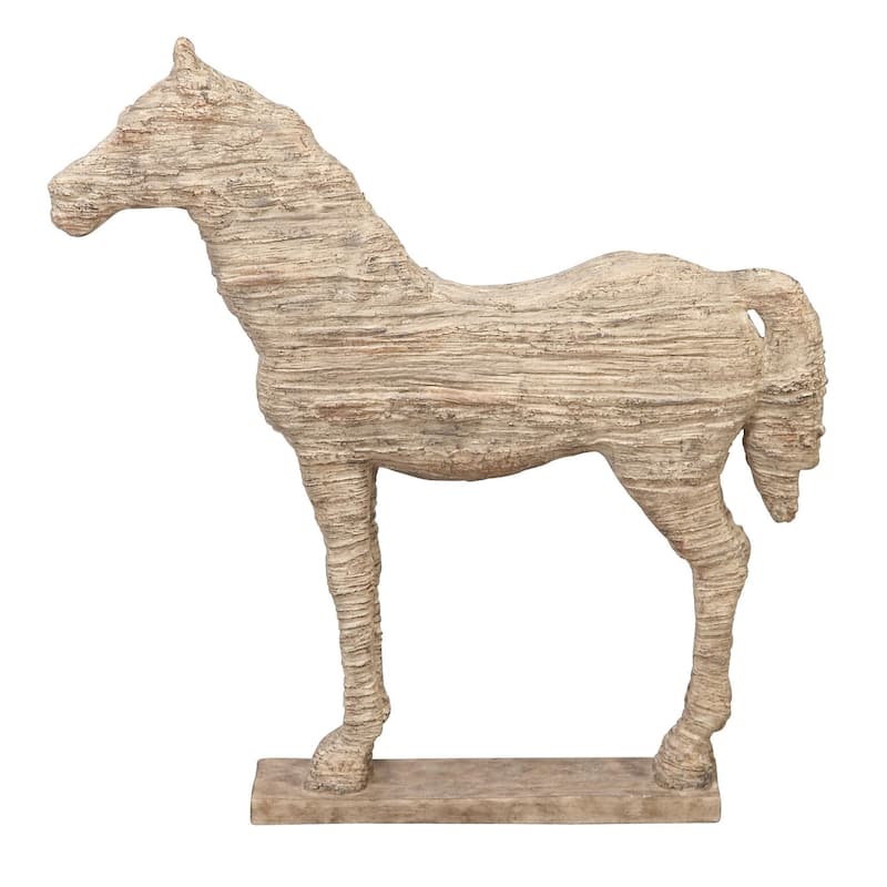Polystone Horse Decorative Sculpture - Beige - Roche River Decor - Beige