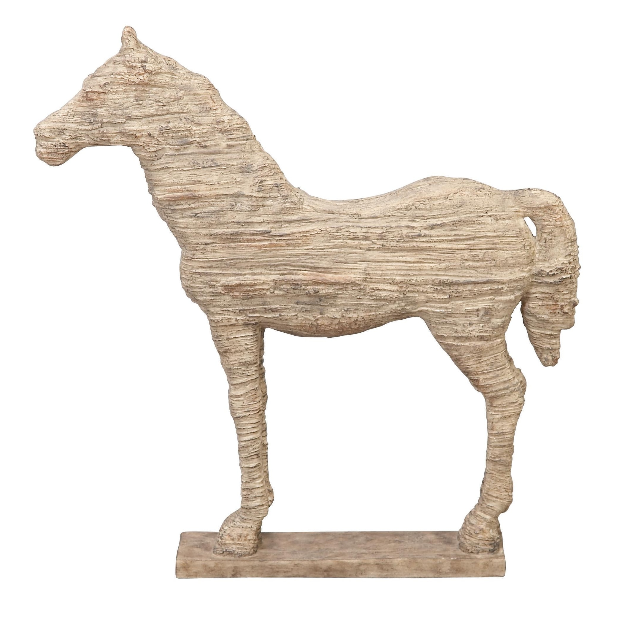 Polystone Horse Decorative Sculpture - Beige - Roche River Decor