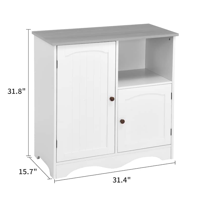 Moasis Farmhouse 2-Door Accent Cabinet Sideboard Storage Cabinet - On ...