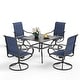 preview thumbnail 16 of 26, MAISON ARTS 5 Piece Patio Dining Set,4 Sling Dining Swivel Chairs and 37" Square Metal Table with 1.57" Umbrella Hole