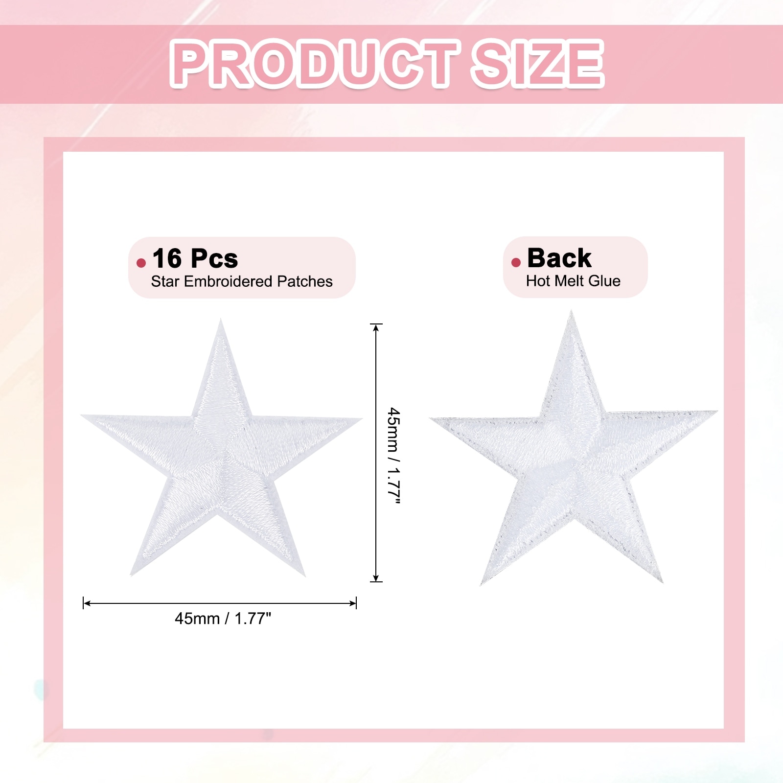 Iron on Star Patches, Sew on Star Embroidered Patches, Decorative Repair Patch Applique Fo Hats Clothes