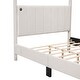 preview thumbnail 39 of 39, Canvas-upholstered Canopy Bed - Platform Wingback Bed Frame with USB, Type-C Ports Headboard, 4 Canopy Columns, 2 Sides Pocket