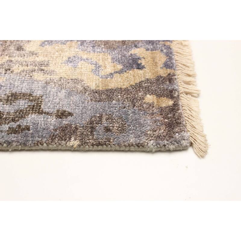 ECARPETGALLERY Hand-knotted Heritage Grey Silk Rug - 5'4 x 7'8