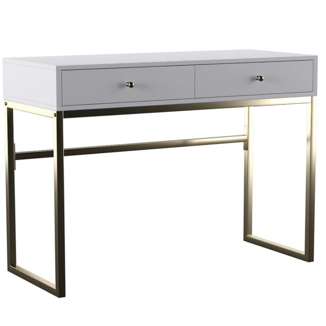 ACME Coleen Desk in White Brass 92312 Bed Bath Beyond 35726003