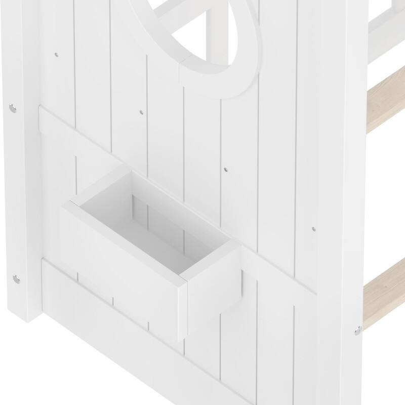 Floor House Bed with Storage Shelf for Toddler