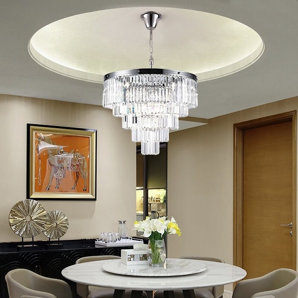 Maxax 12 - Light Unique Tiered Chandelier with Crystal