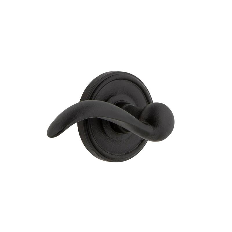 Ageless Iron Loch - Rustic Cast Iron Left Handed Passage Door Lever - Black Iron
