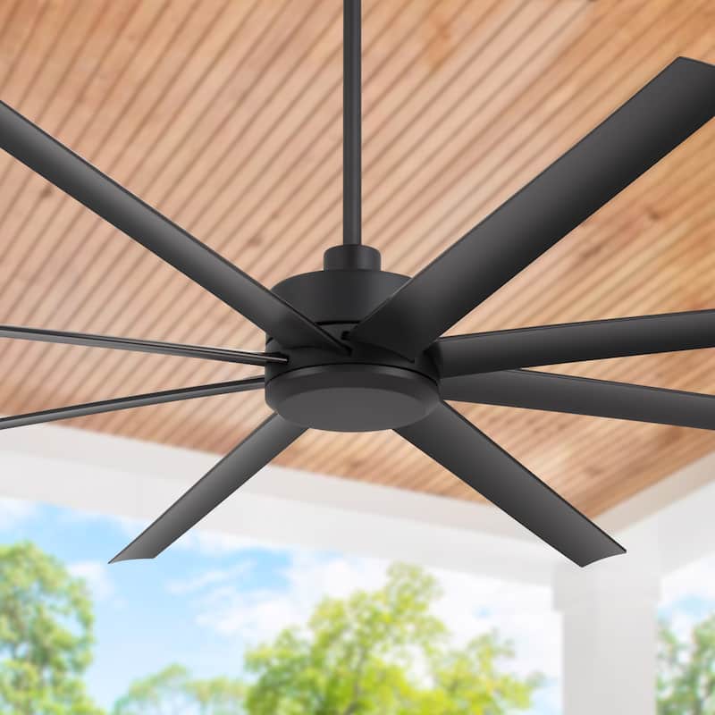 65/72/84/100-Inch Large Industrial Ceiling Fan with Remote, ABS 8-Blade Reversible 6-Speed DC Motor Commercial Fan without Light