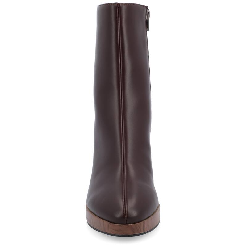 Journee Collection Medium and Wide Width Women's Romer Booties - Brown - Medium - 10