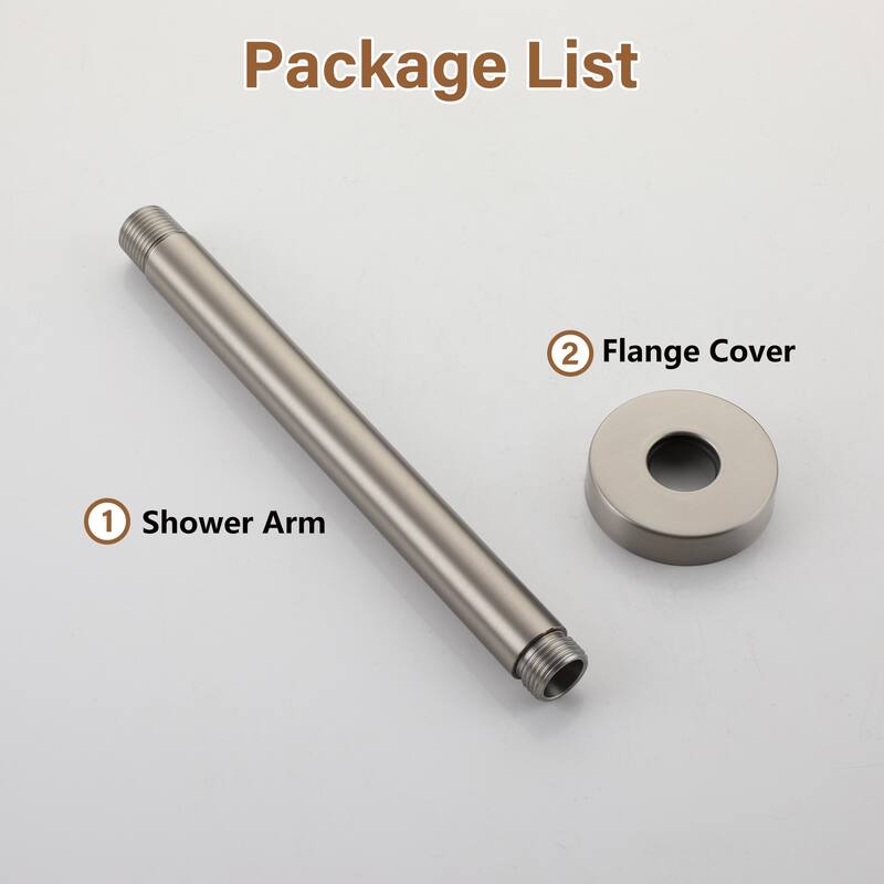 8 in. Round Ceiling Mount Standard Shower Arm and Flange
