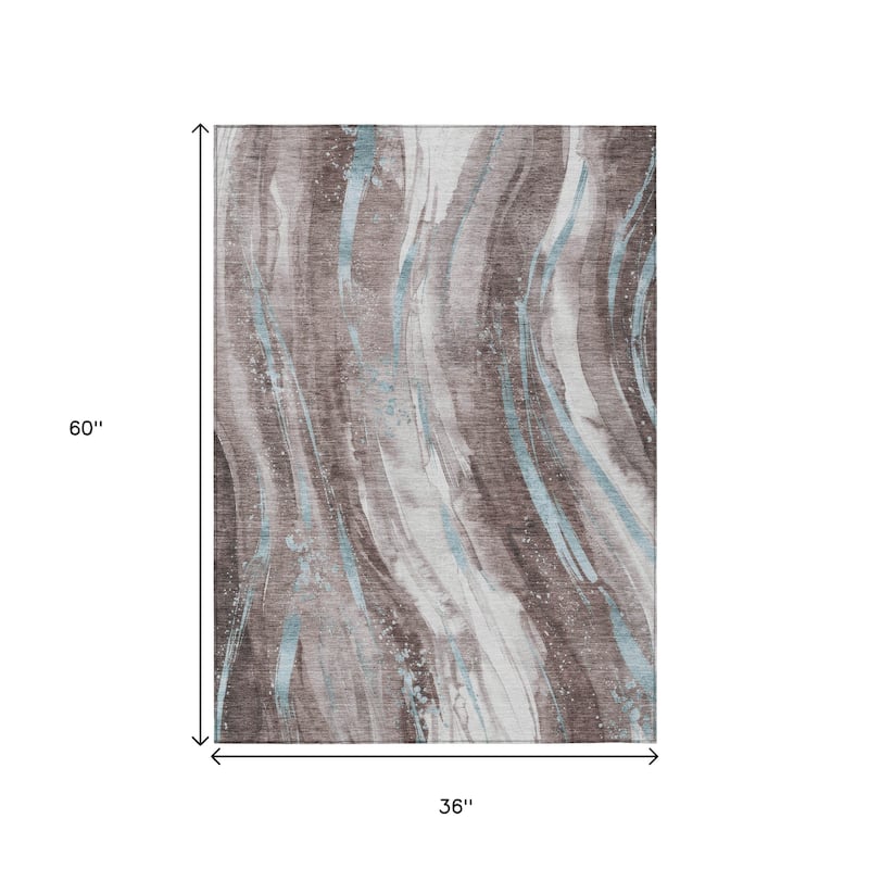 HomeRoots Abstract Transitional Rectangle Outdoor Rug
