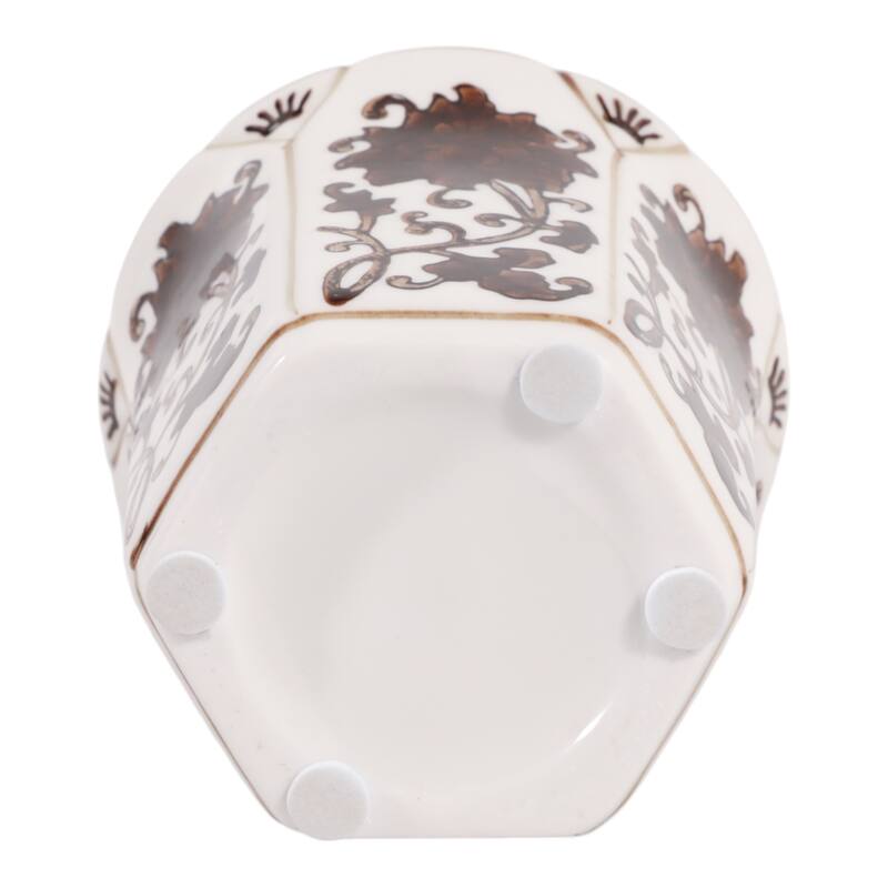 Modern Chinoiserie Ceramic Candle - Lavender Verbena Scented - 4.0"