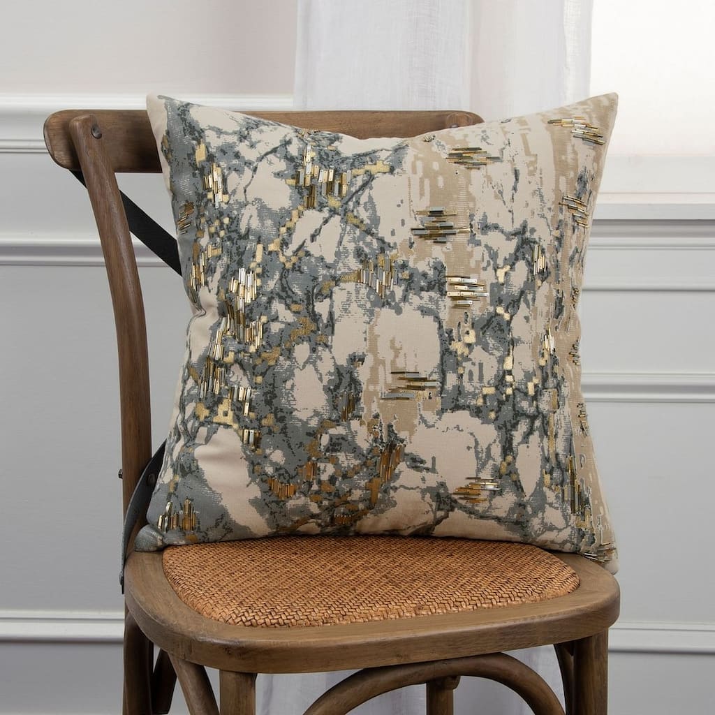 Grey Abstract Decorative Pillow