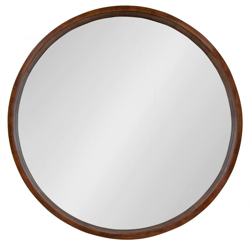 Hutton Round Decorative Wood-framed Wall Mirror