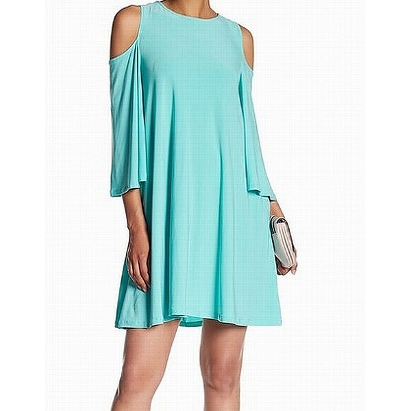 nina leonard cold shoulder dress