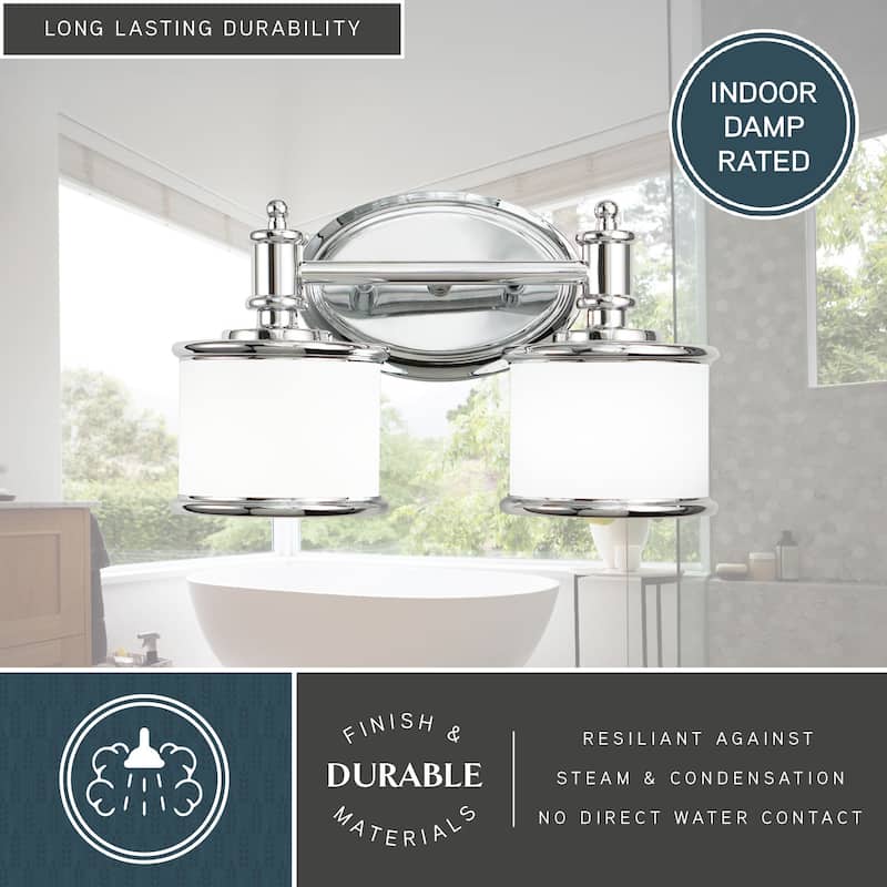 Carlisle Chrome 2-light Bathroom Vanity Fixture - 13.75-in W x 8-in H x 7.5-in D