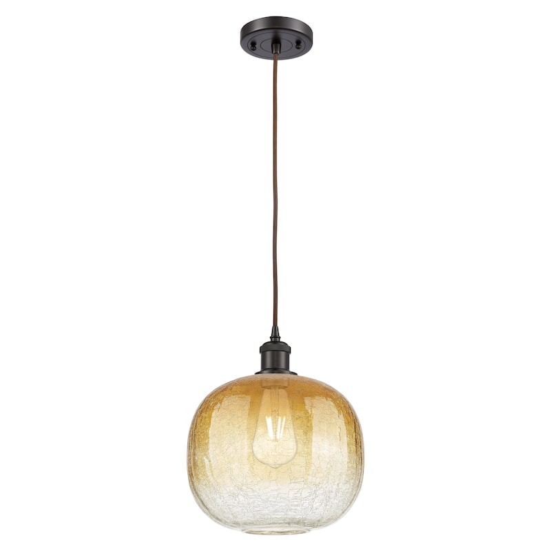 Innovations Lighting Endless Possibilities Ballston - Brookhaven Sphere - 1 Light 11" Cord Hung Mini Pendant - Oil Rubbed Bronze/Amber