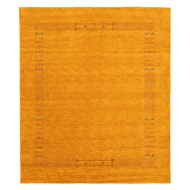 ECARPETGALLERY Hand Loomed Kashkuli Gabbeh Dark Gold Wool Rug - 8'4 x 9'7