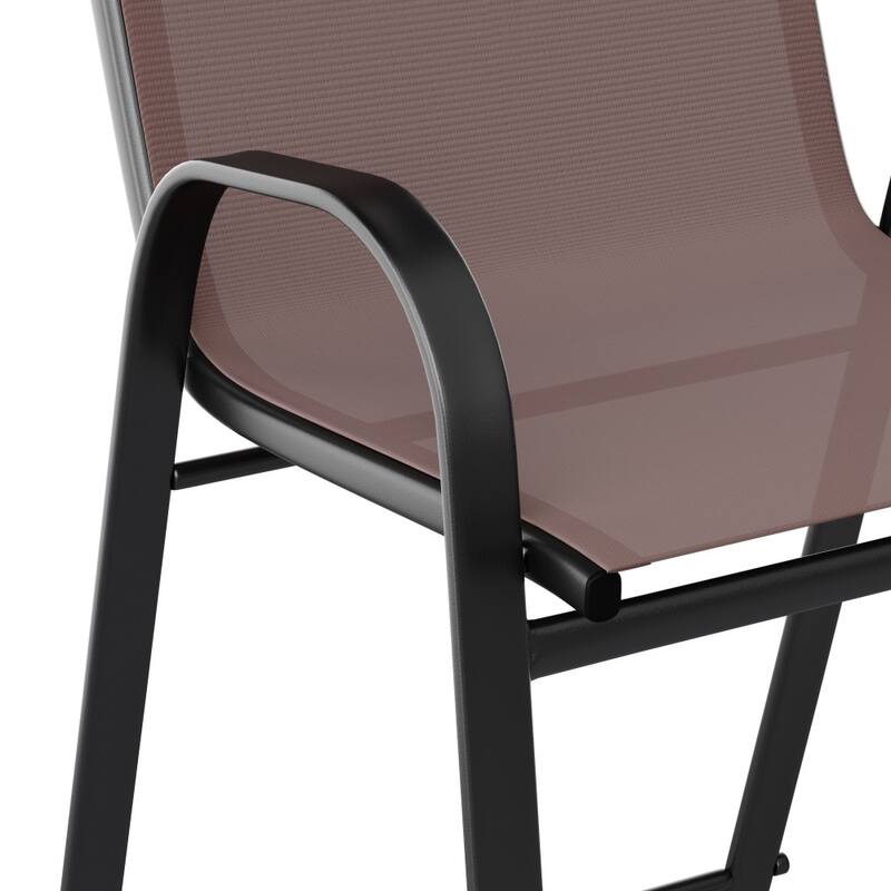 2 Pack Outdoor Barstools with Flex Comfort Material-Patio Stool