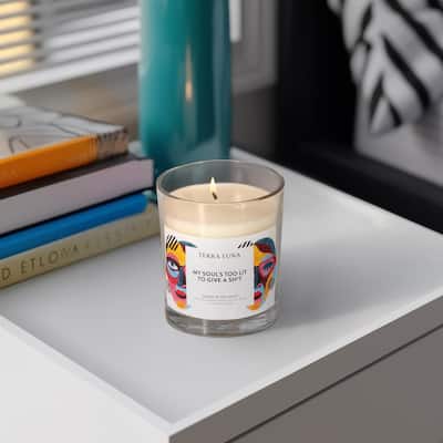 Sagebrook Home Glass Decorative Candle with Funny Quote - 3" x 3" x 4"