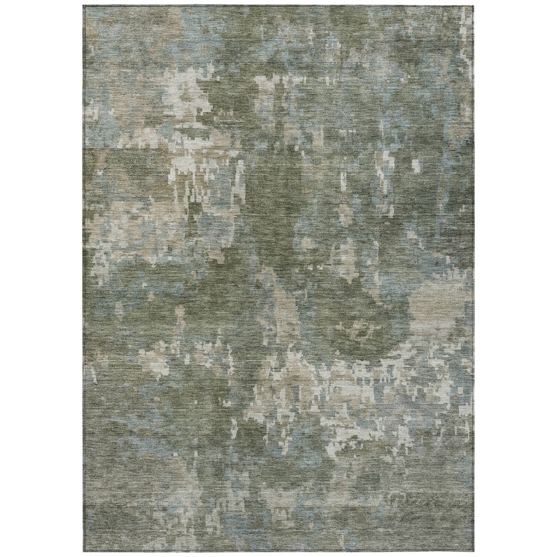 Machine Washable Indoor/ Outdoor Ombre Abstract Chantille Rug