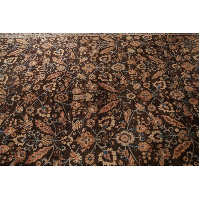 All-Over Brown Mood Persian Vintage Area Rug Handmade Wool Carpet - 8'5"x 12'0"