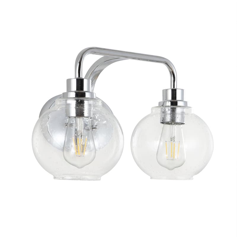 Staunton Iron/Seeded Glass Cottage Rustic LED Vanity Light, by JONATHAN Y