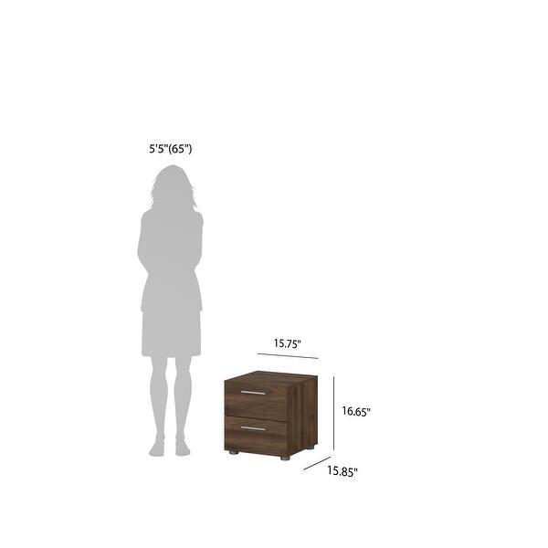 dimension image slide 5 of 6, Porch & Den Angus Foiled 2-drawer Nightstand