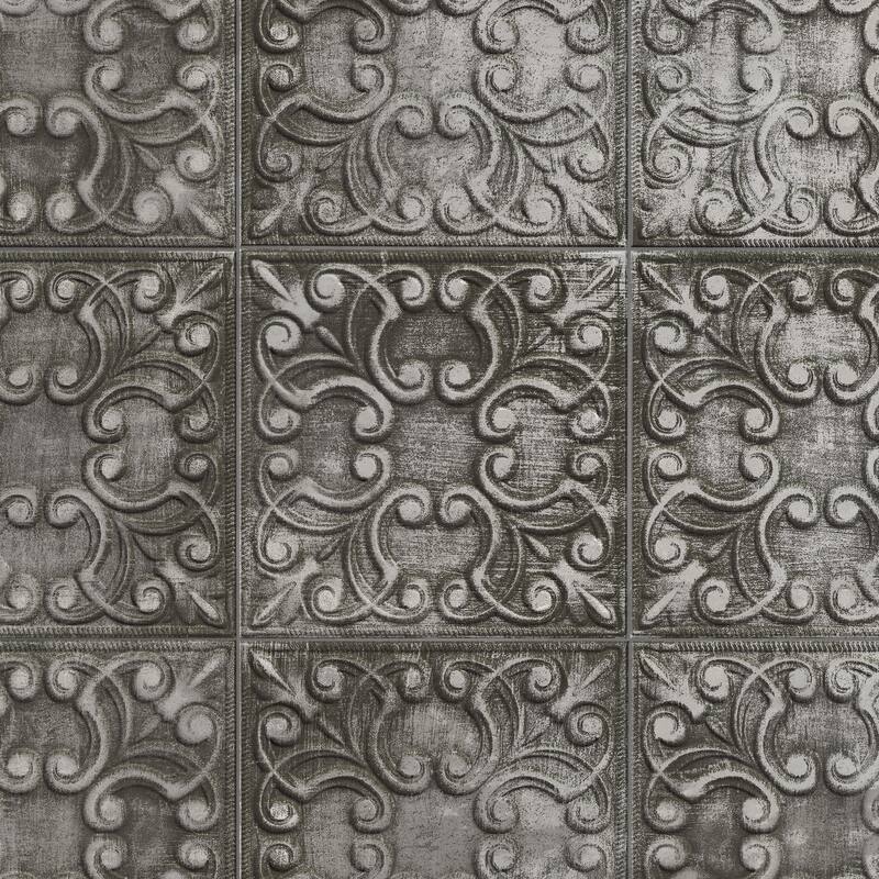 Merola Tile Victorian Tin Iron 17-3/8" x 17-3/8" Porcelain Wall Tile