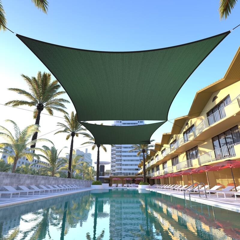 ColourTreeUSA Custom Size Green Rectangle Sun Shade Sail Canopy UV Block - 6' x 10' - Green
