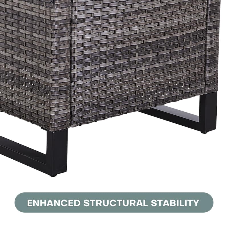 Bistro Set 3 Piece Outdoor Wicker Patio Chairs