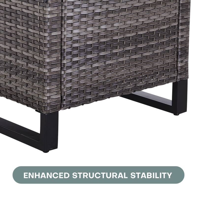 PE Wicker Outdoor Dining Chairs Set of 4 - Grey