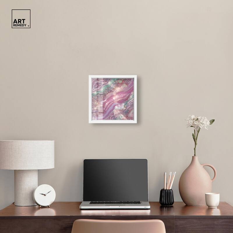 Pink and Mint Crystal I Shadowbox by Art Remedy