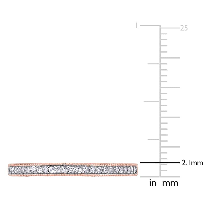 Miadora 10k Rose Gold 1/10ct TDW Diamond Stackable Anniversary Band